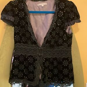 Nanette Lepore Velvet Short Sleeve Jacket